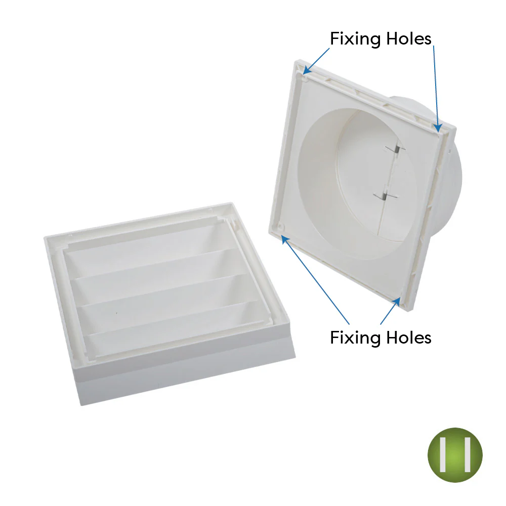 Louvred External Wall Vents - Various Colours - Epcleanlux