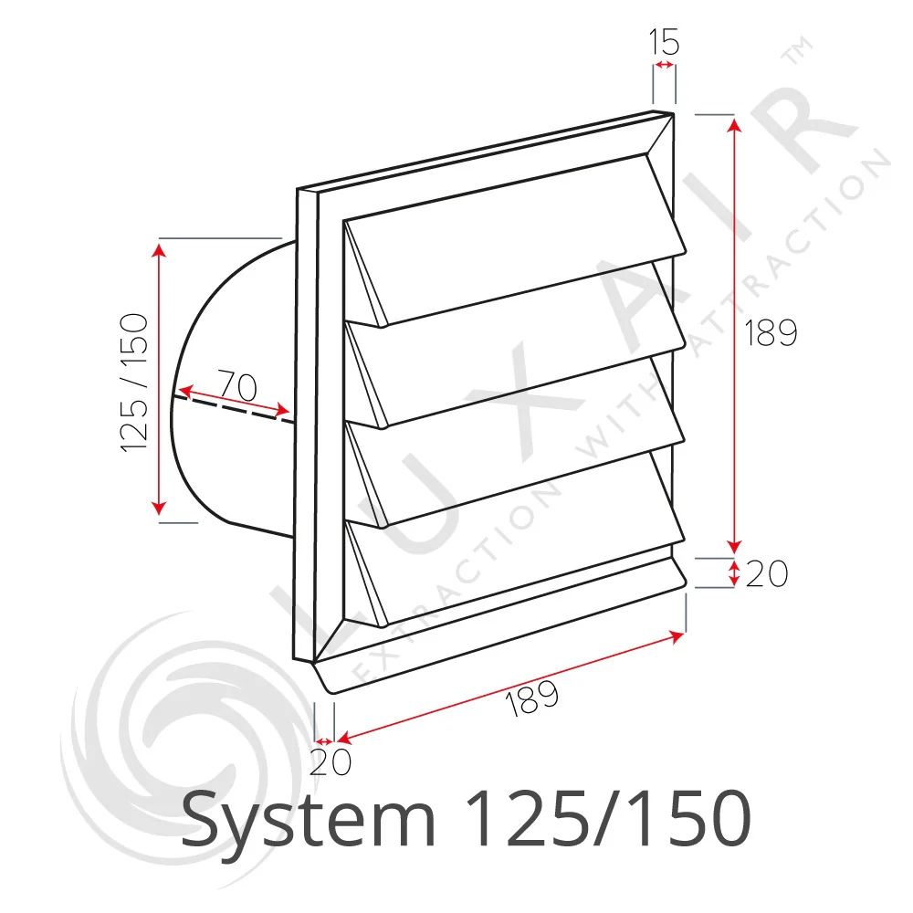 Louvred External Wall Vents - Various Colours - Epcleanlux
