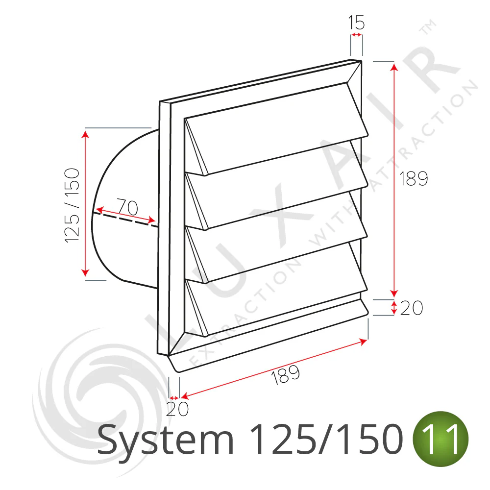 Louvred External Wall Vents - Various Colours - Epcleanlux